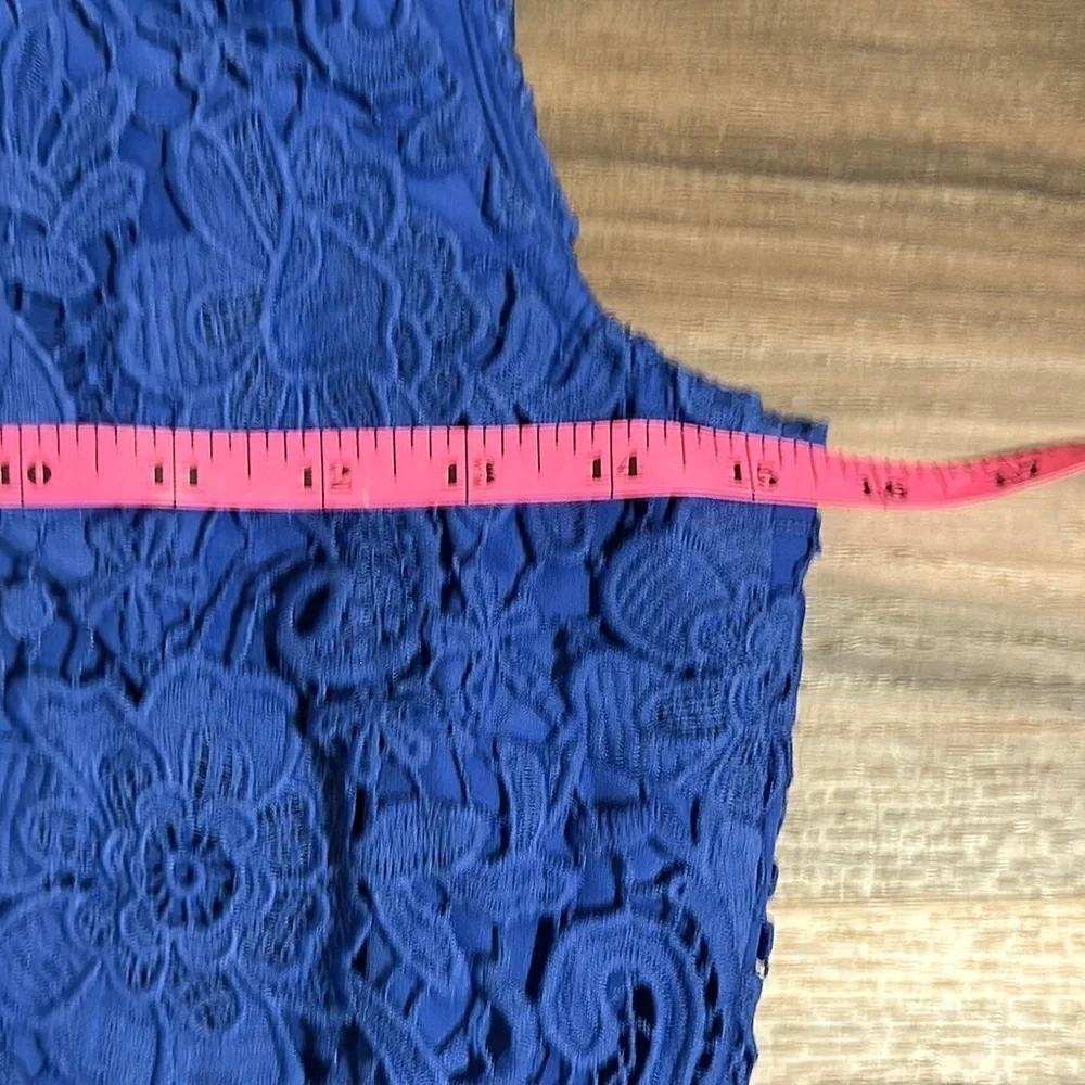 J Crew Floral Lace Sleeveless Sheath Dress Royal Blue Women’s Size 2